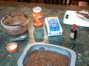 Preparing the brownies...