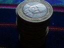 Stack of forty-shilling coins