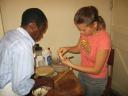 Johnson teaching us to make chapati!