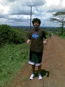 Alan walking up the big hill in Ndambuini, Kenya