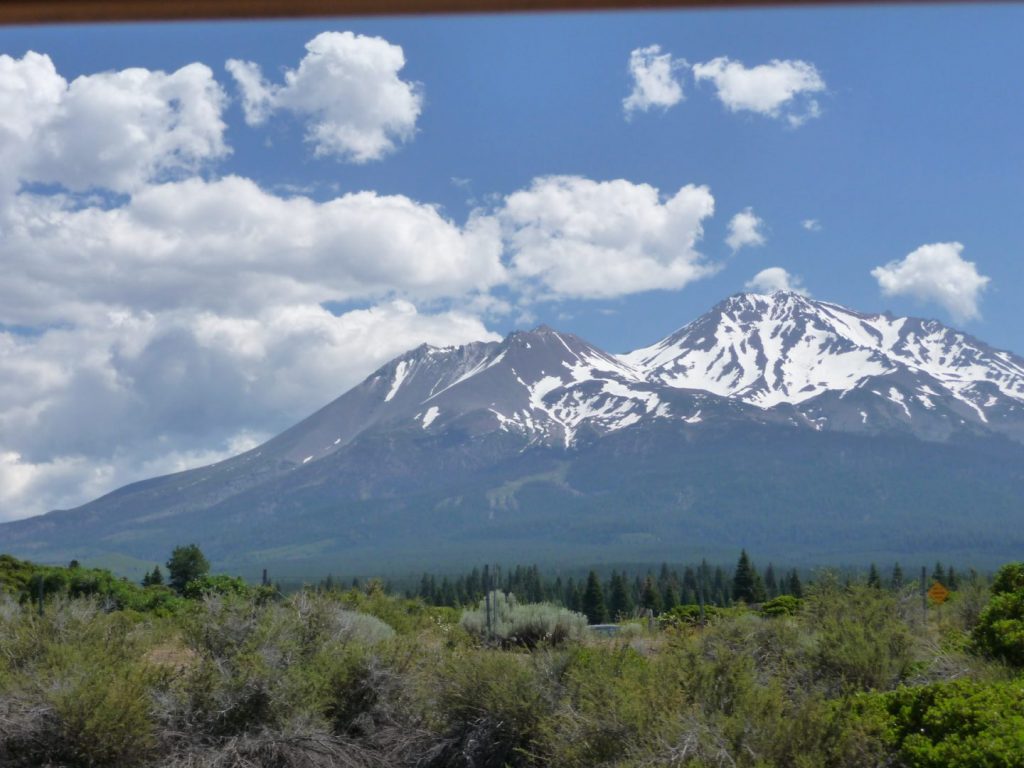 View of Mt. Shasta from the car