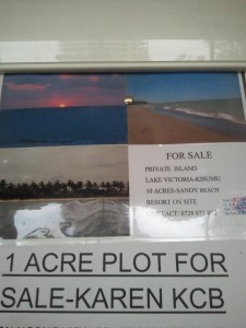 Advertisement for an island on sale in Nairobi, Kenya