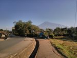 Mount Meru from Arusha in the morning
