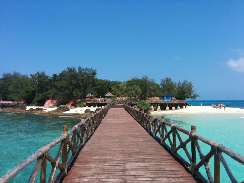 Bridge from the dock on Prison Island, Zanzibar